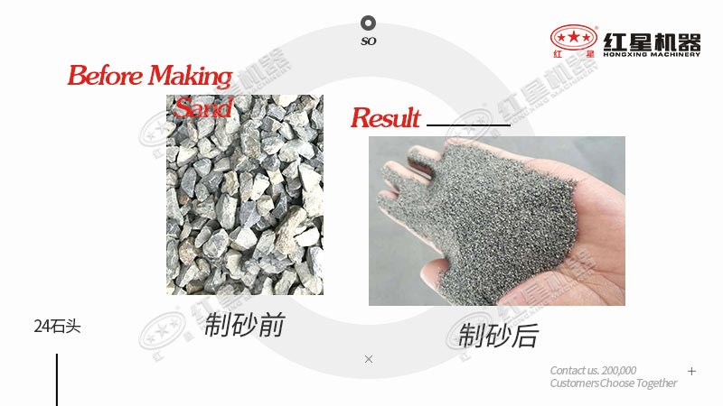 24石頭做機(jī)制砂原料，一立方米出多少機(jī)制砂