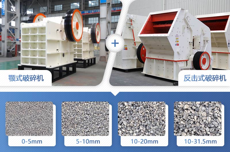 紅星顎式破碎機+反擊式破碎機